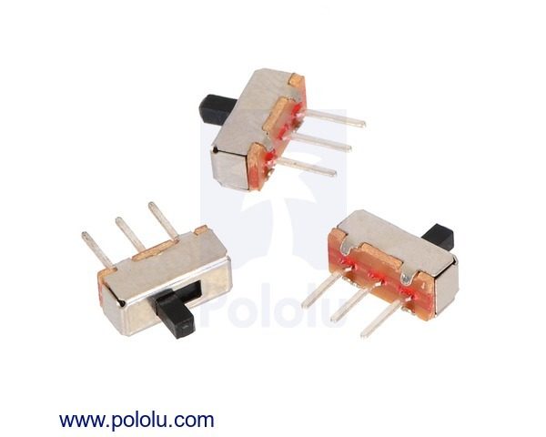 Mini interruptor deslizante: 3-Pin, SPDT, 0.3A (3-Pack) - Melopero