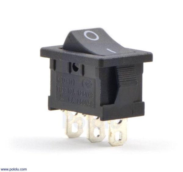 Interruptor basculante: 3-Pin, SPDT, 10A - Melopero Electrónica