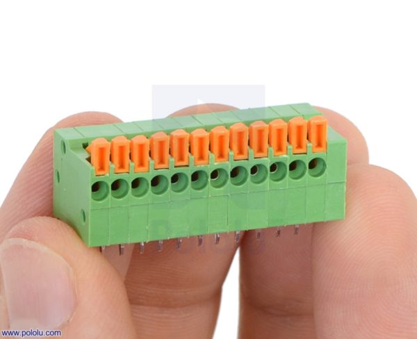 Pololu - Screw Terminal Block: 3-Pin, 5 mm Pitch, Side Entry (4-Pack)