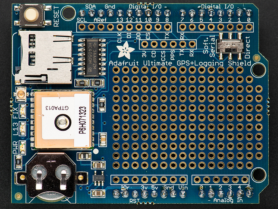 Adafruit Ultimate GPS Logger Shield - Includes GPS Module - Melopero ...