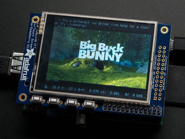 PiTFT - Écran tactile TFT 320x240 assemblé pour Raspberry Pi