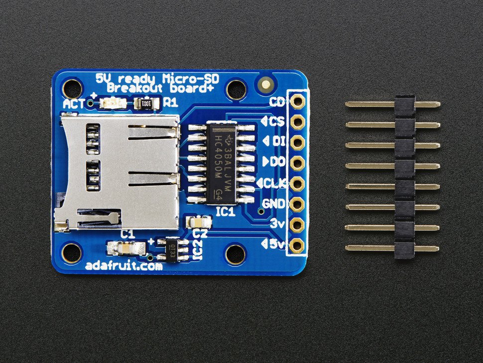 Adaptateur microSD pour carte Raspberry Adafruit - Mémoires