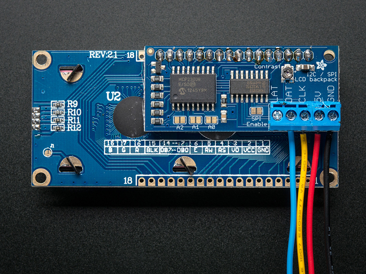 Adafruit i2c / SPI character LCD backpack - Melopero Electronics
