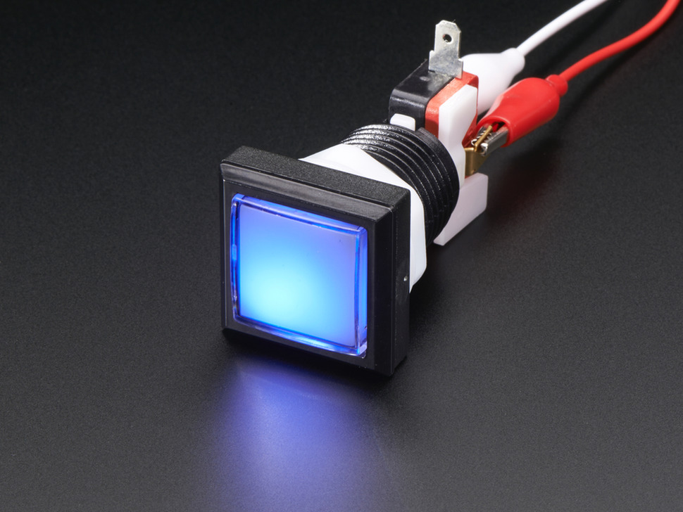 Bouton-poussoir lumineux à LED - 30mm Square - Melopero Produits