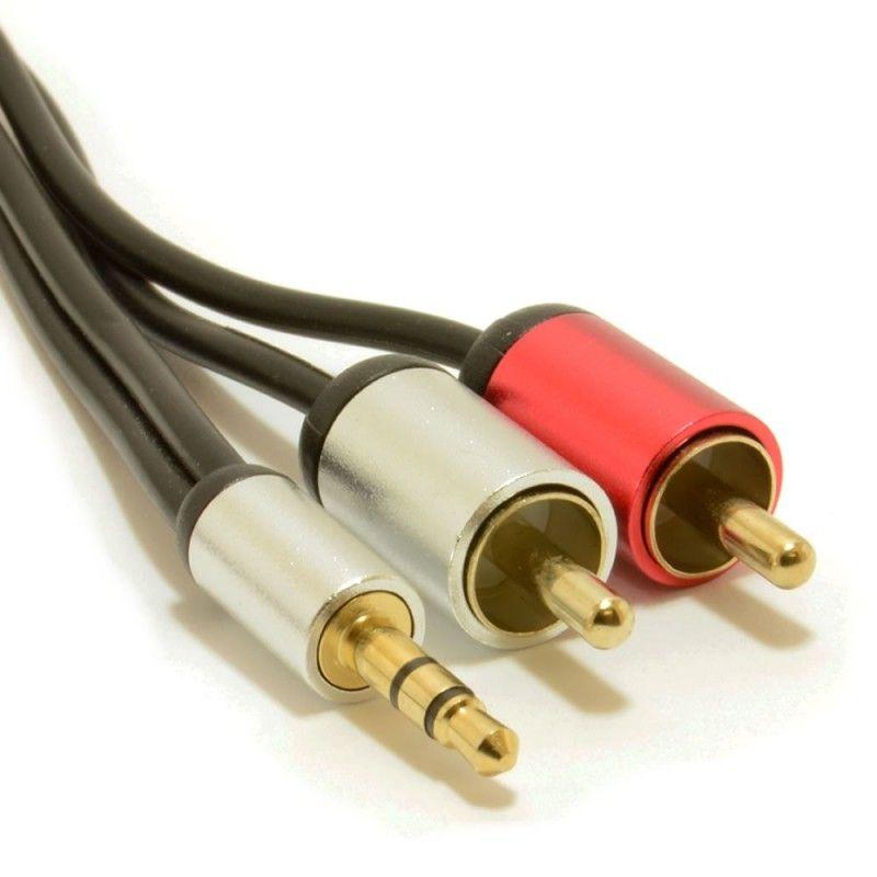 3.5mm to RCA Cable -Silver Phono RCA To 3.5mm Jack Jack Cable for