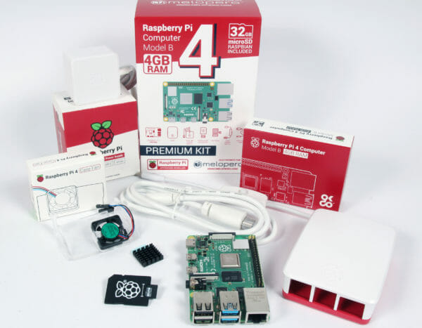 Raspberry Pi 4 Basic Starter Kit and Official Red/White Case